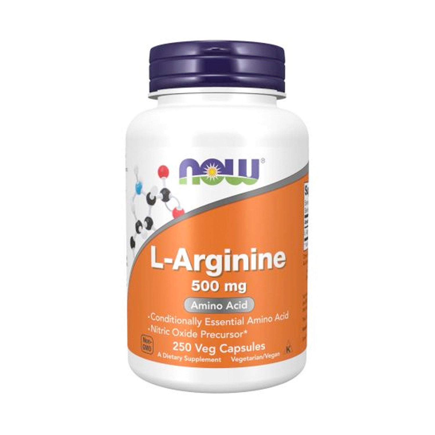 Kapselburk NOW Foods L-Arginine 500 mg, 250 vegkapslar