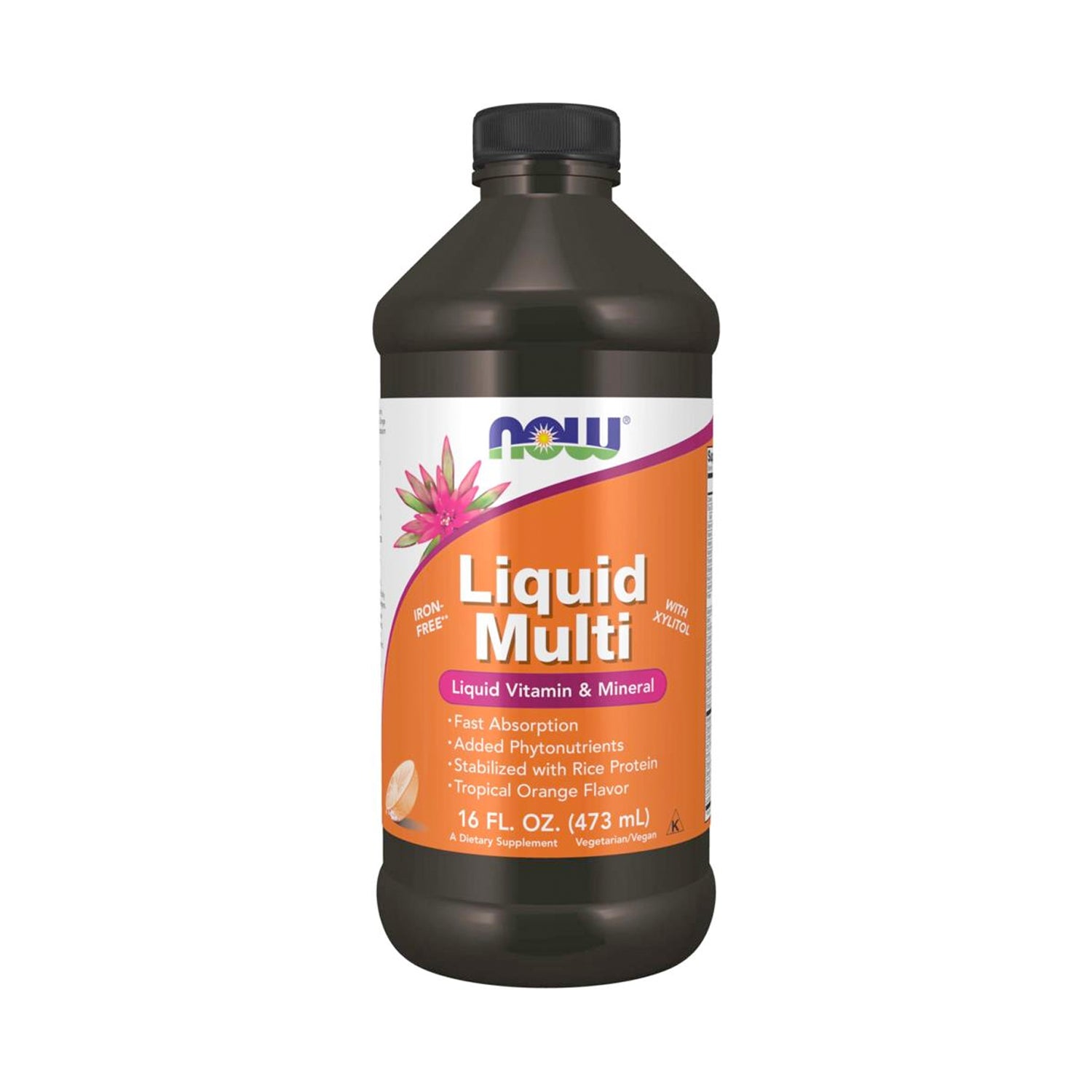 NOW Foods flytande multivitamin, orange, 473 ml