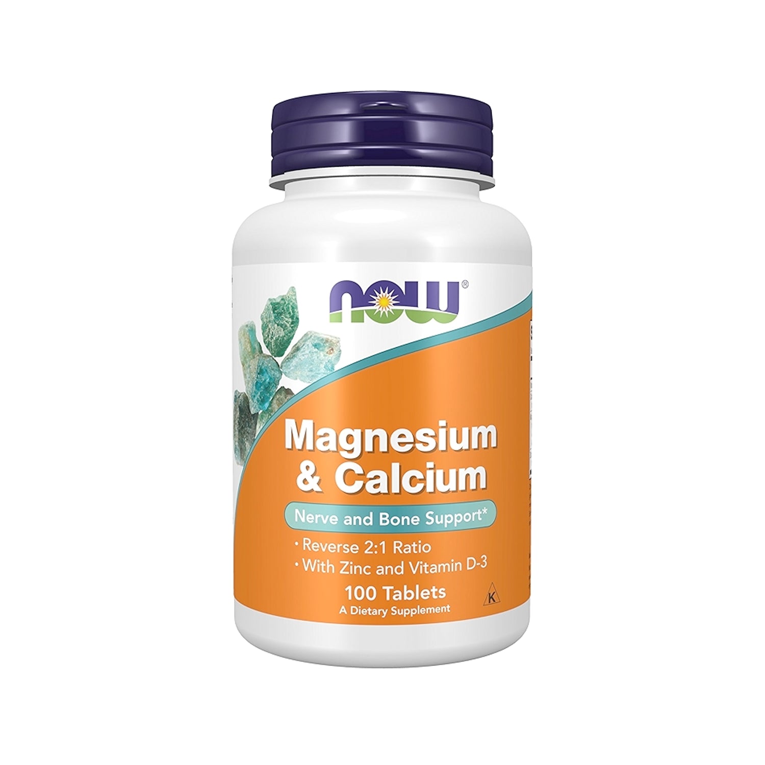 NOW Foods Magnesium & Calcium med Zinc & Vitamin D3 100 tabletter