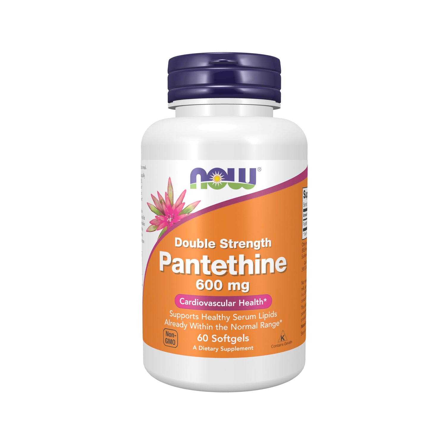NOW Foods Pantethine softgelsflaska, 60 kapslar