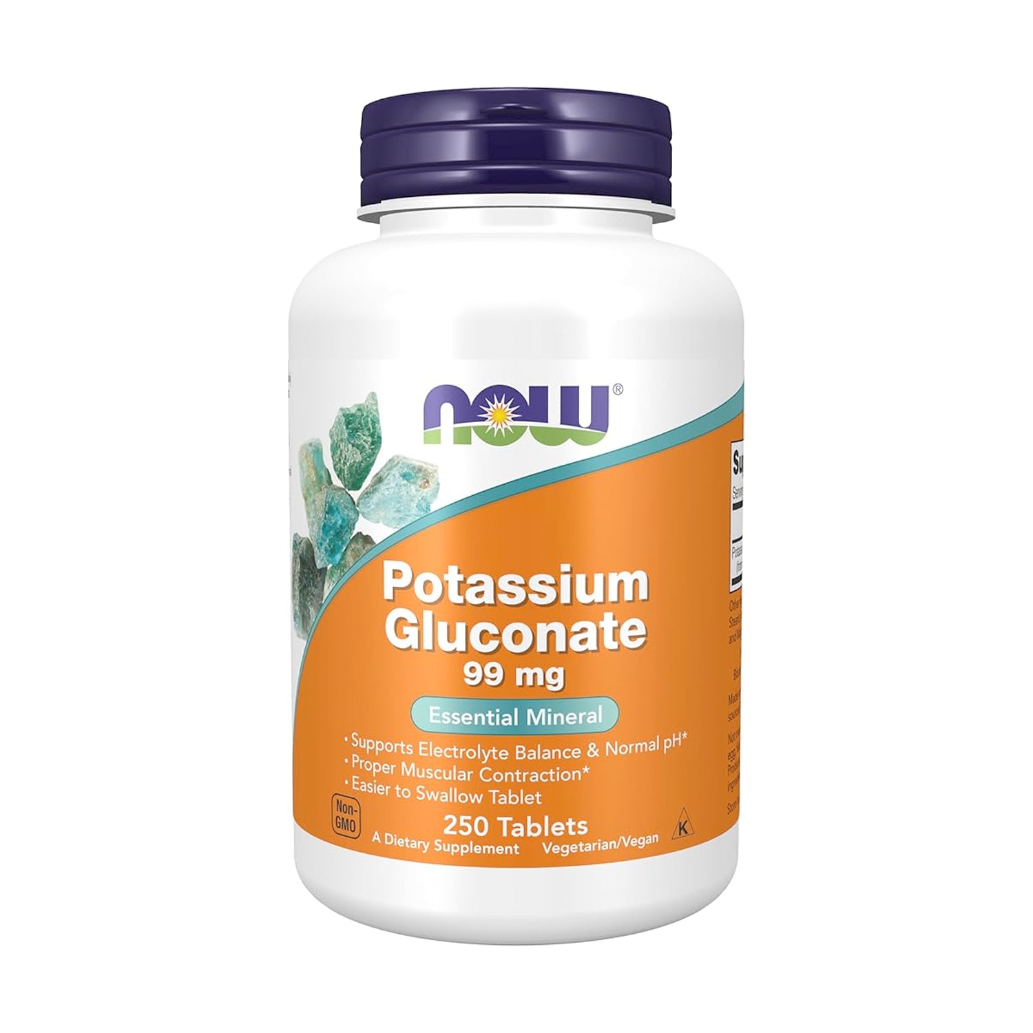NOW Foods Potassium Gluconate 99 mg 250 Tabletter