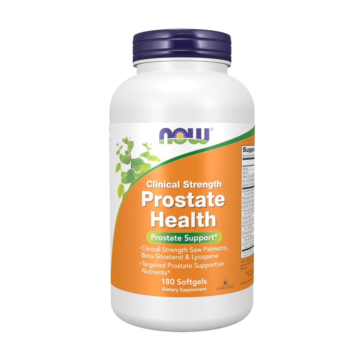 NOW Foods Prostate Health kapselburk, Clinical Strength 180 mjukgelé