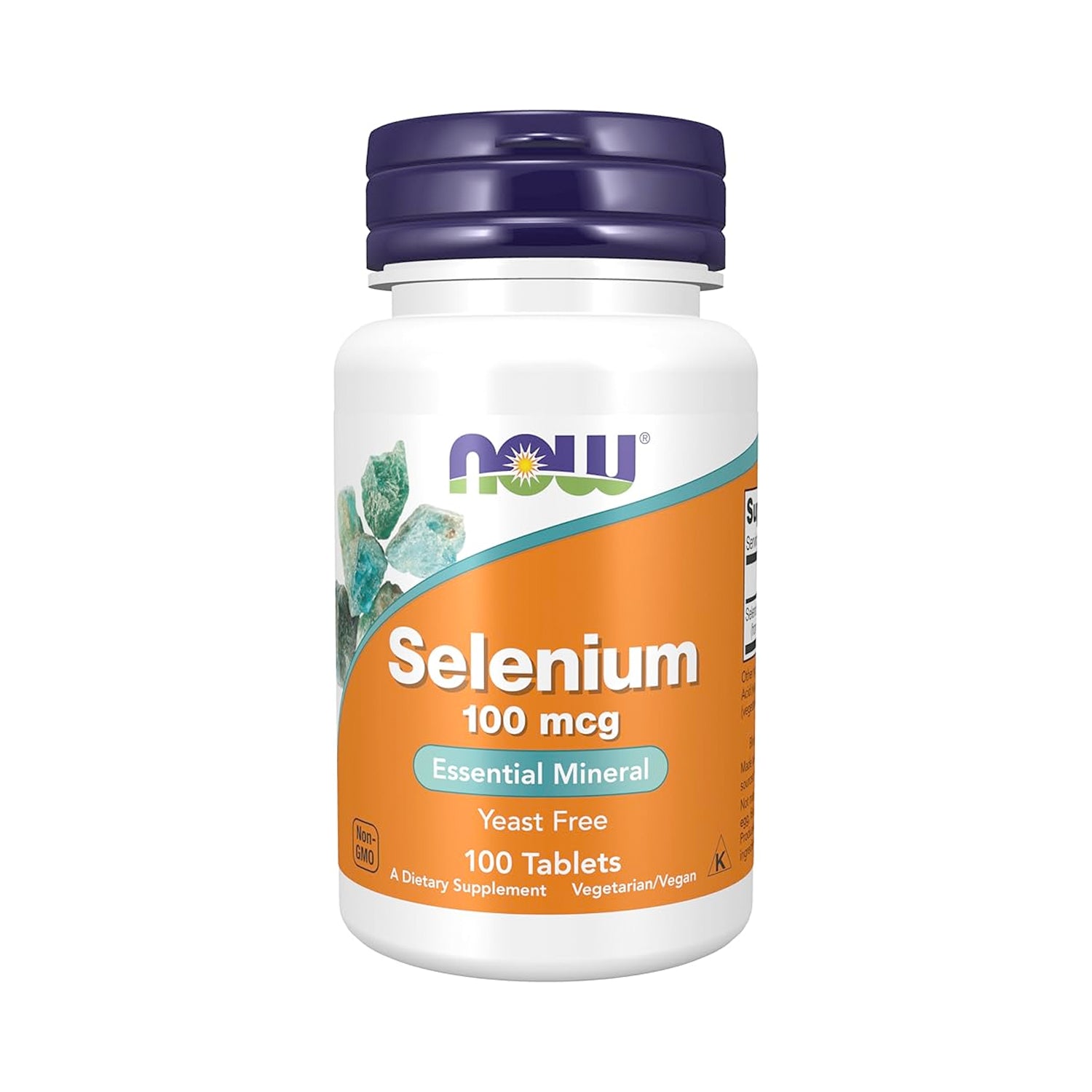 NOW Foods Selenium 100 mcg tillskottsflaska med 100 tabletter