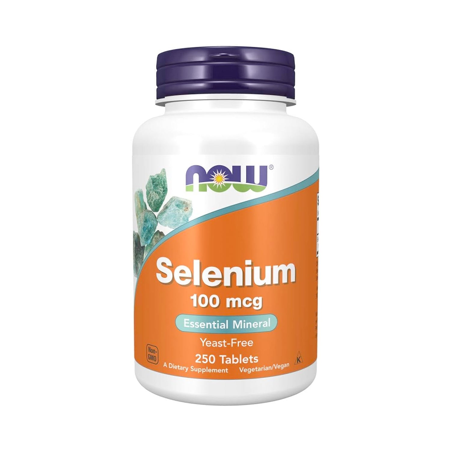 NOW Foods selenium 100 mcg kosttillskott i tablettburk