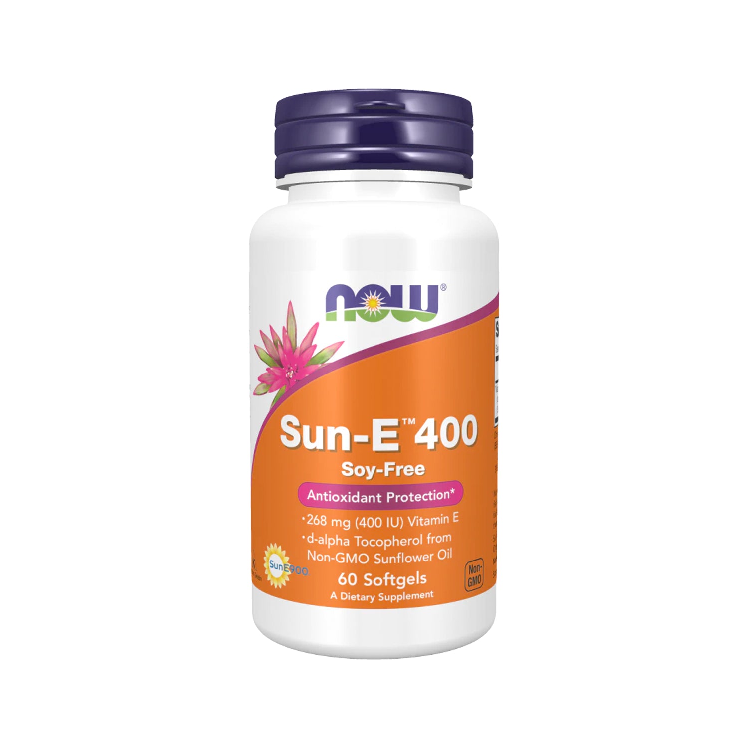 NOW Foods Sun-E 400 IU tillskott i flaska, 60 mjukkapslar