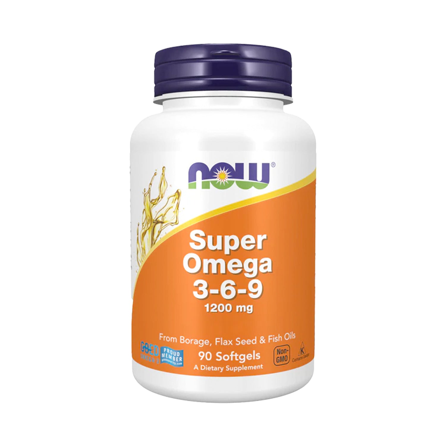 NOW Super Omega 3-6-9 1200 mg flaska med 90 mjukgelkapslar