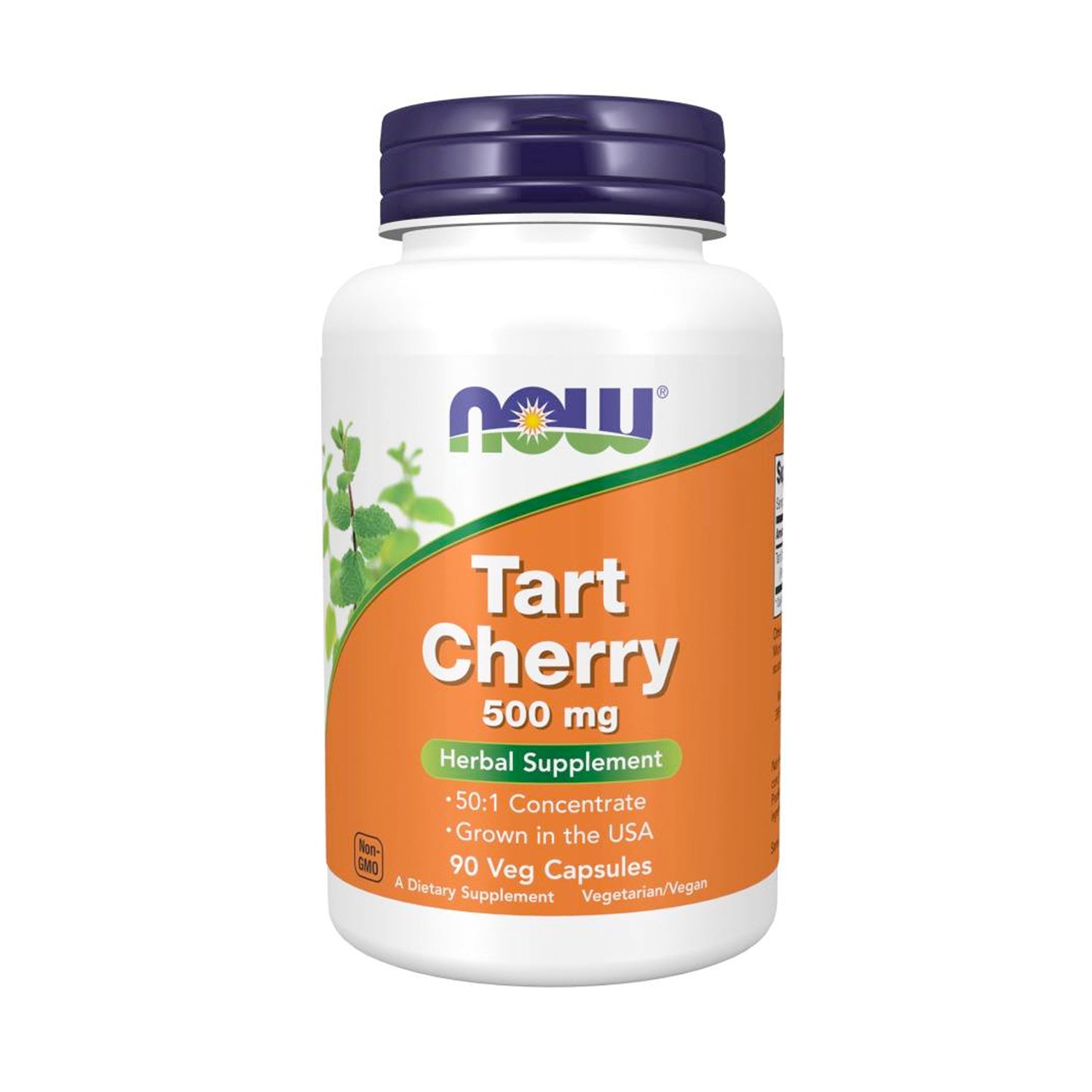 NOW Foods tart körsbär kosttillskottflaska med 90 kapslar och 500 mg