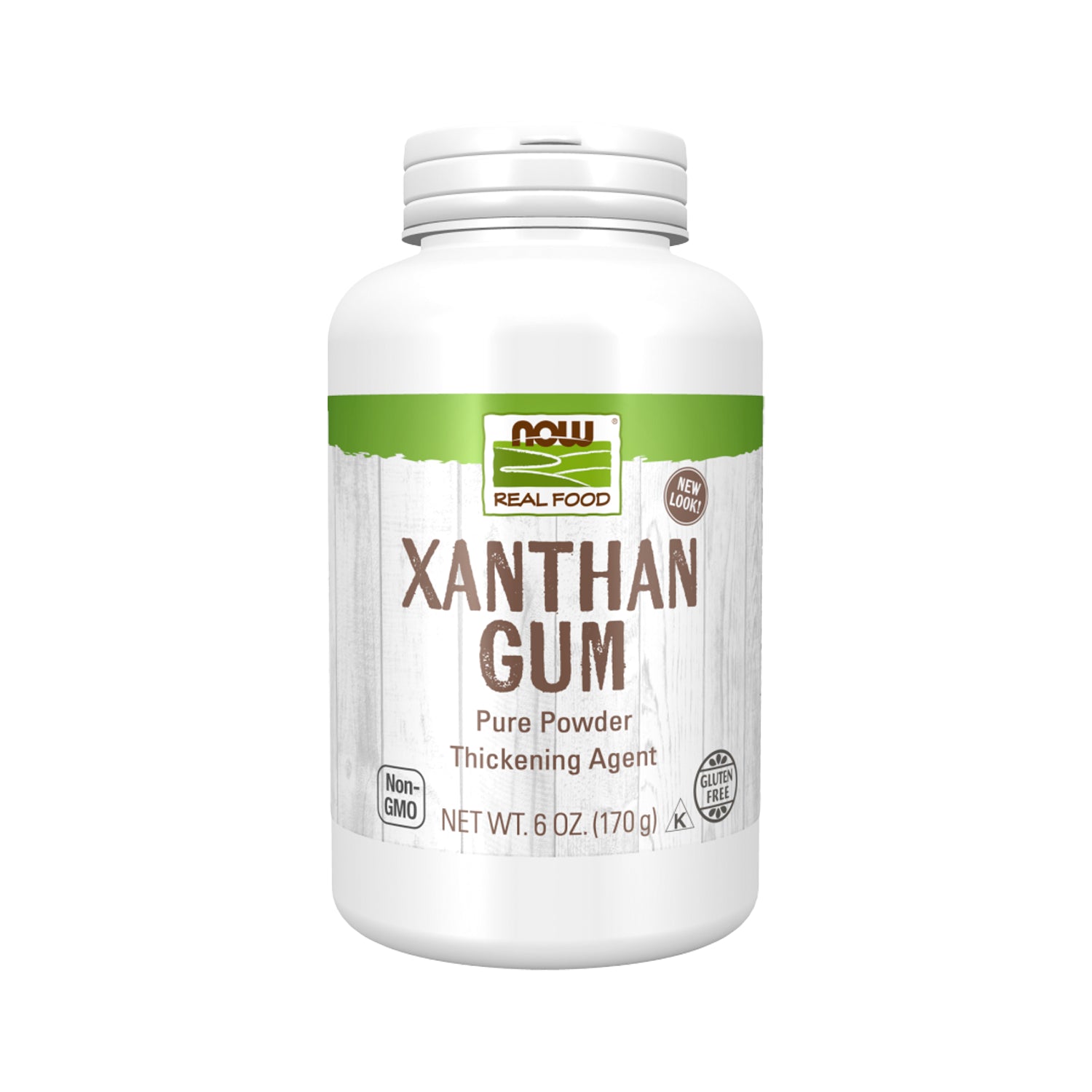 Xantangummi i plastflaska med grön etikett och texten Pure Powder, 170 g