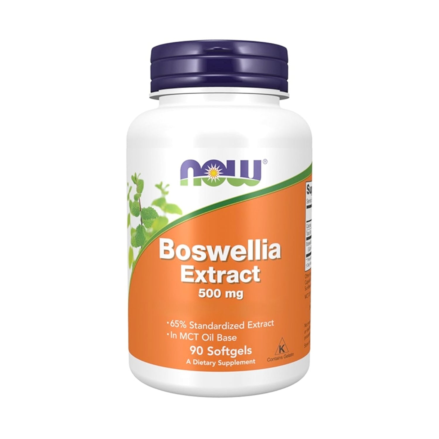 NOW Foods Boswelliaextrakt 500 mg kapseltillskott i vit burk