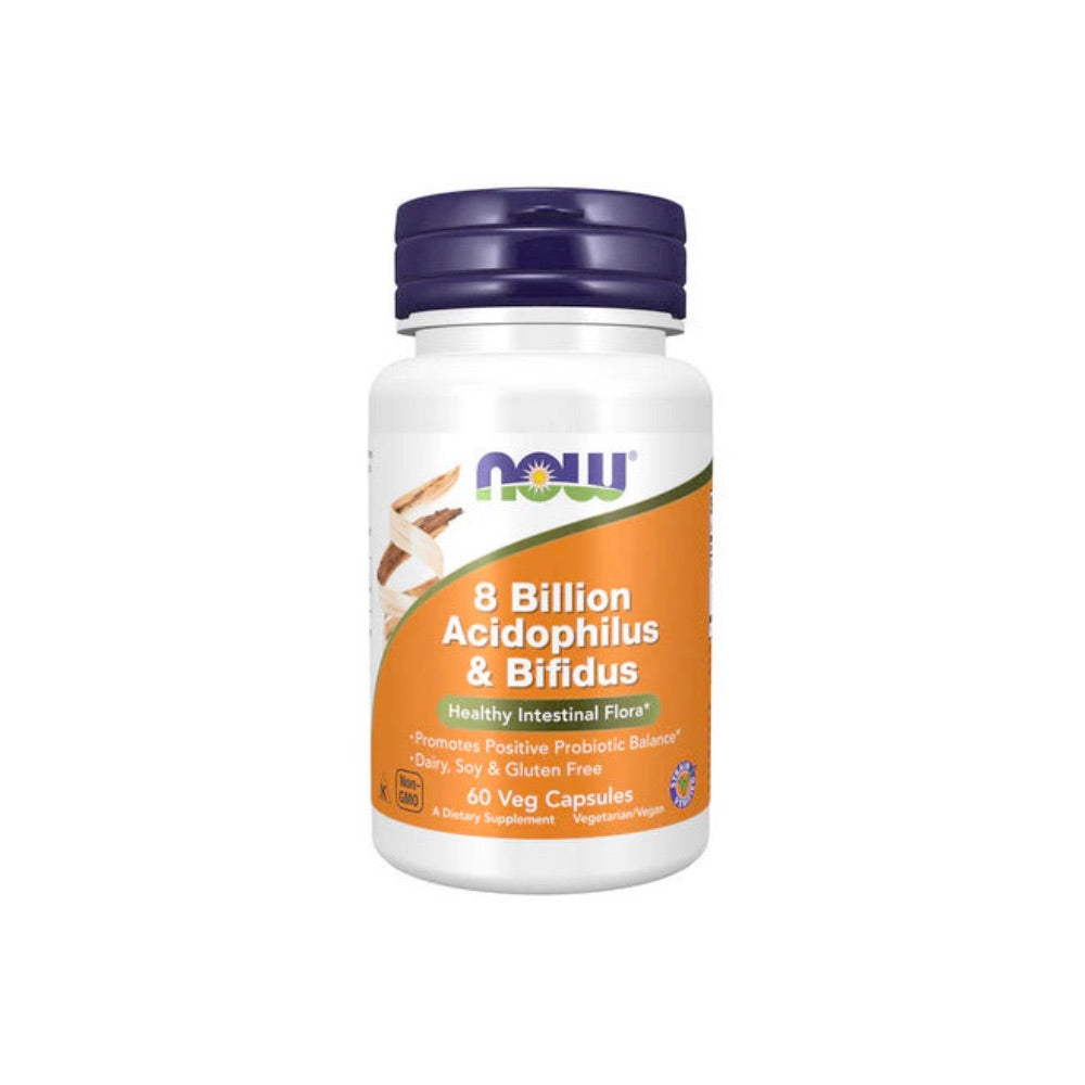NOW Foods 8 Billion Acidophilus & Bifidus 60 Kapslar