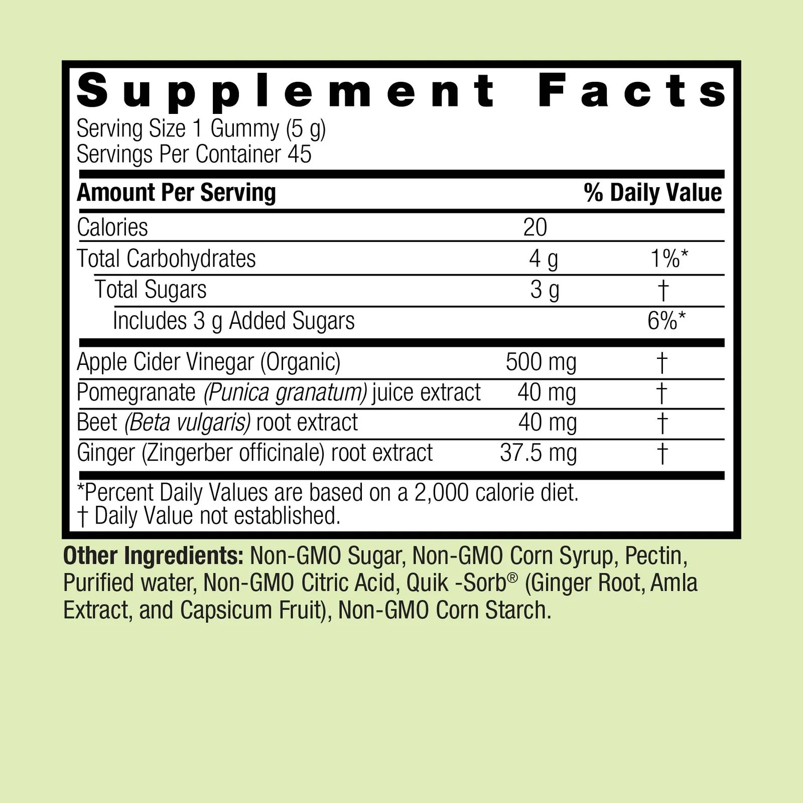 Nature's Answer Apple Cider Vinegar + Ginger Gummies 45 Pectin Gummies