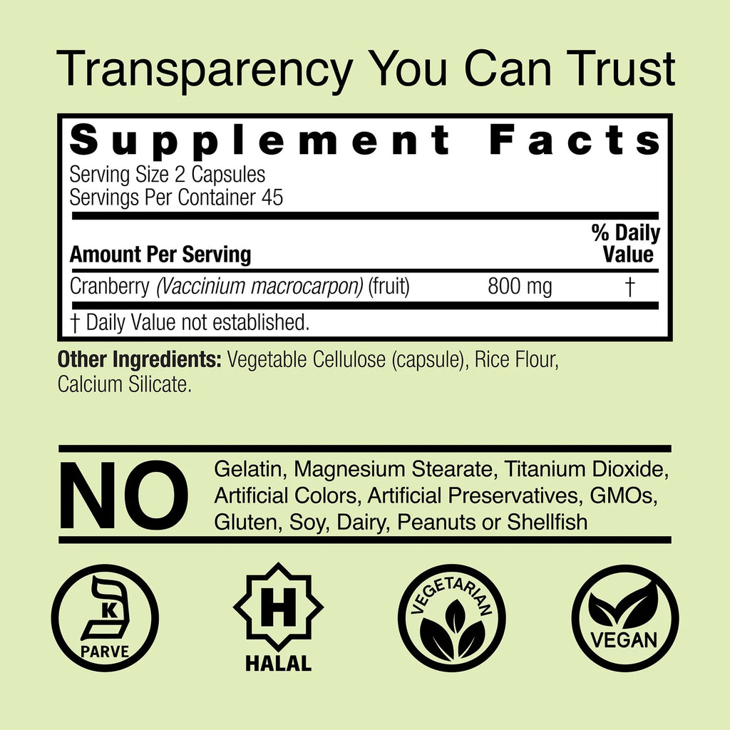 Nature's Answer Cranberry 800 mg 90 Kapslar