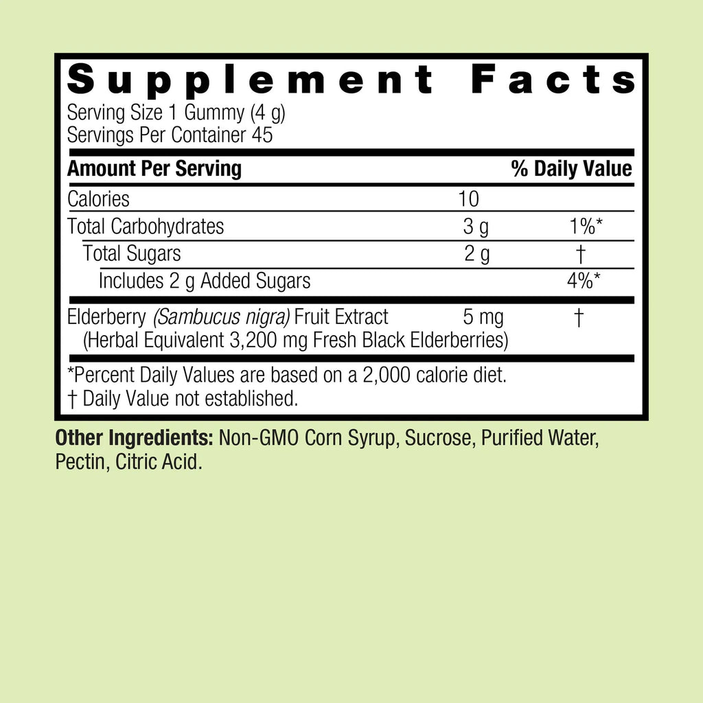 Nature's Answer Sambucus Daily Gummies 2X Strength 45 Vegan Gummies