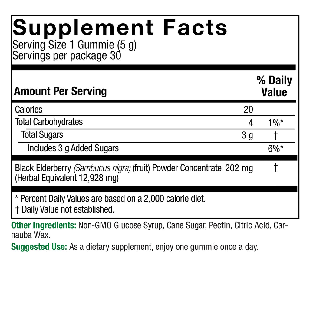 Nature's Answer Sambucus Mega Gummies 7X Strength 30 Vegan Gummies