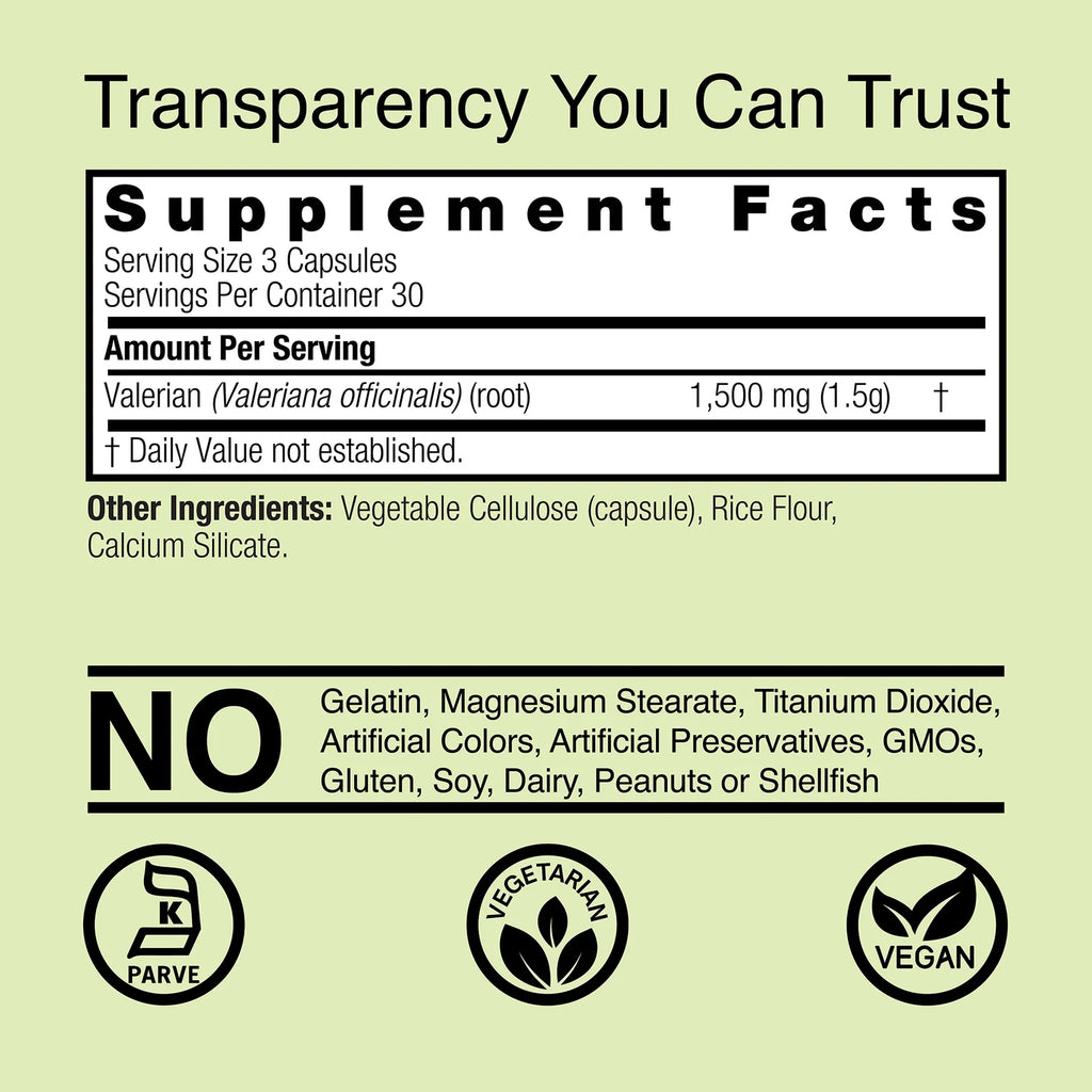 Nature's Answer Valerian Root 1500 mg 90 Kapslar