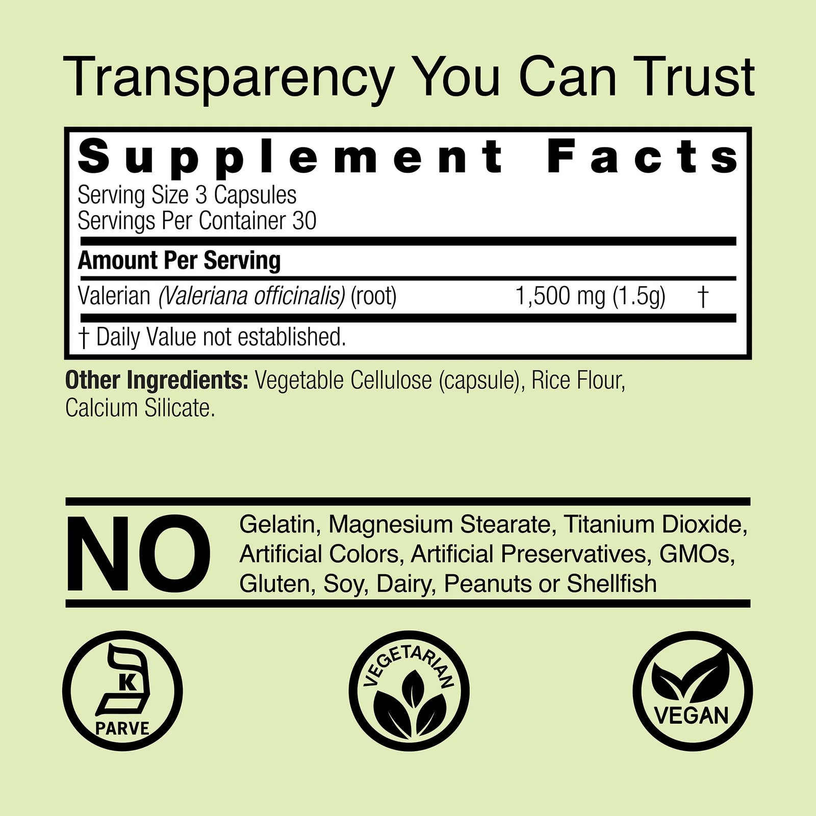 Nature's Answer Valerian Root 1500 mg 90 Kapslar