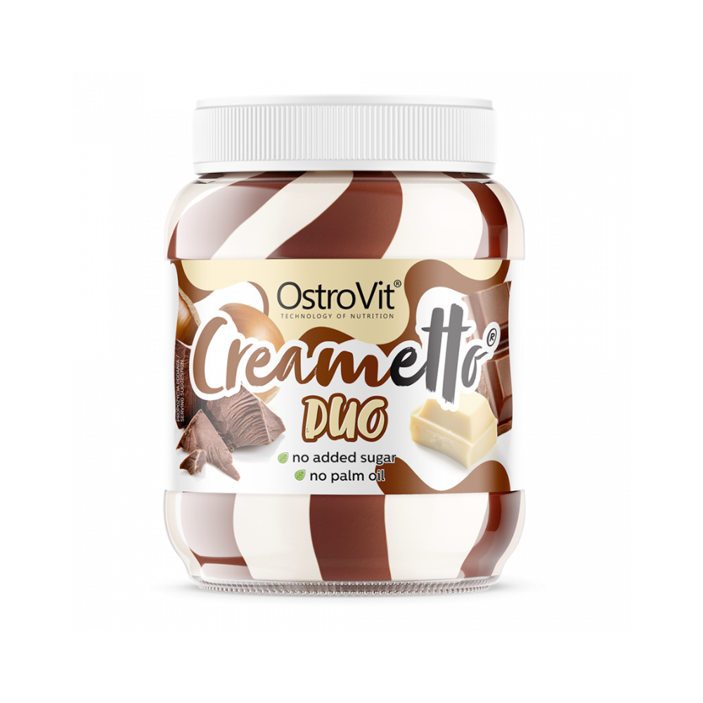 OstroVit Creammetto Duo 350 g-burk med lock, choklad- och vaniljmönster