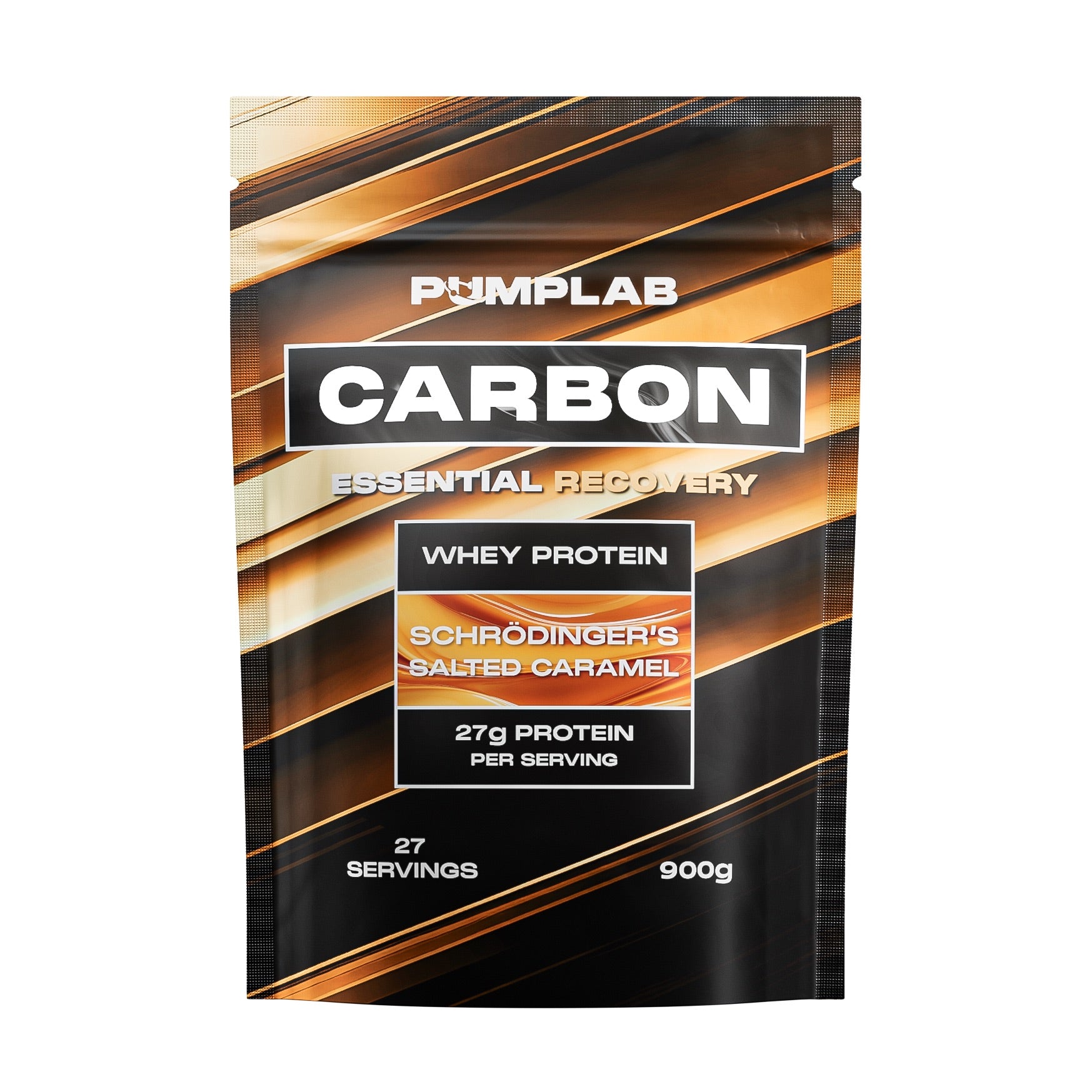 PumpLab CARBON vassleprotein 900 g, saltkaramell med 27 portioner.