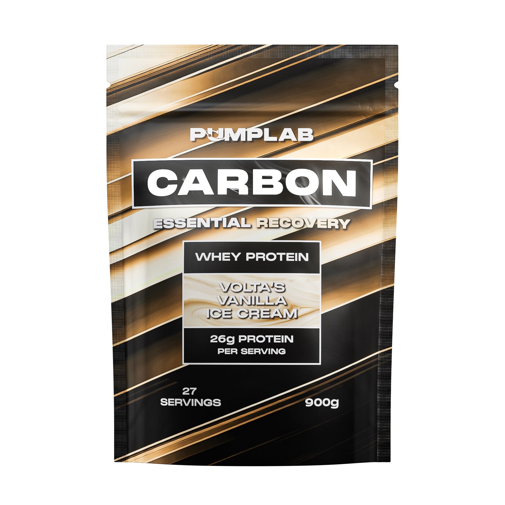 PumpLab CARBON vassleprotein 900 g, vaniljglass med 27 portioner.