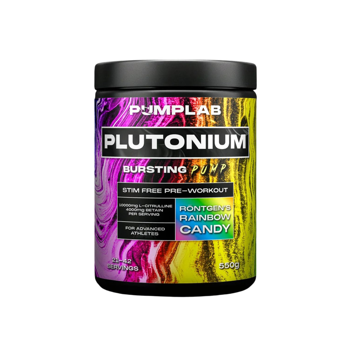 PumpLab PLUTONIUM Stim Free Pre-Workout 550g