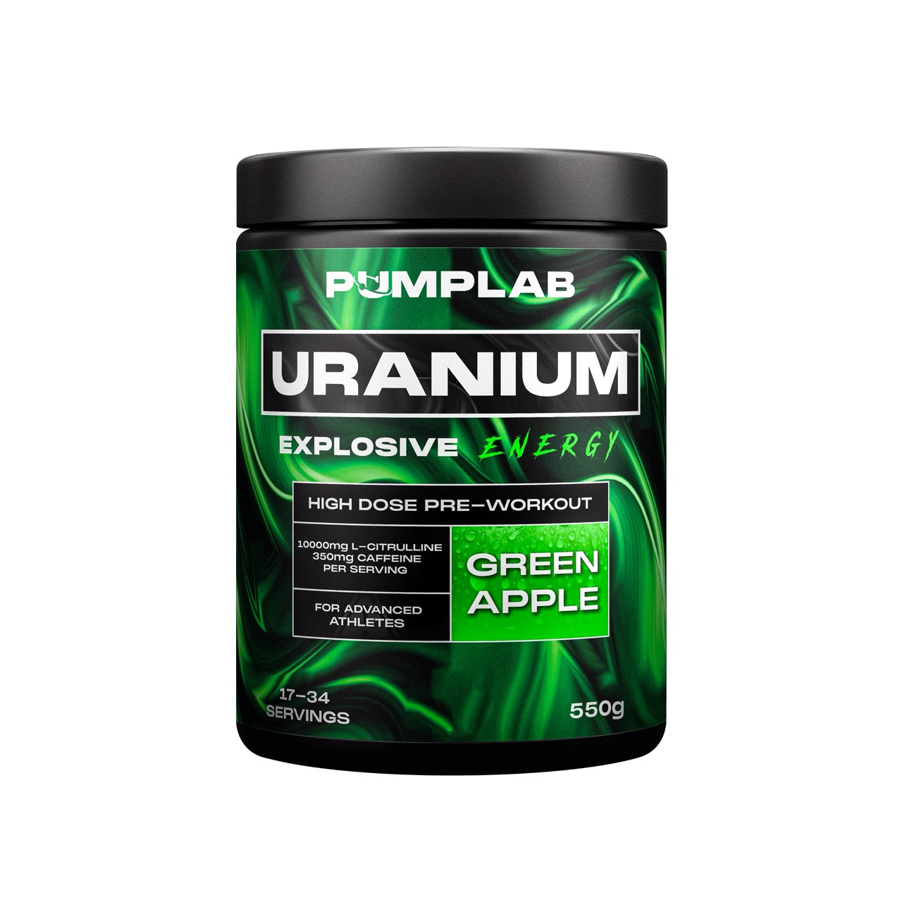 Preworkout i burk med smak av Green Apple, 550 g