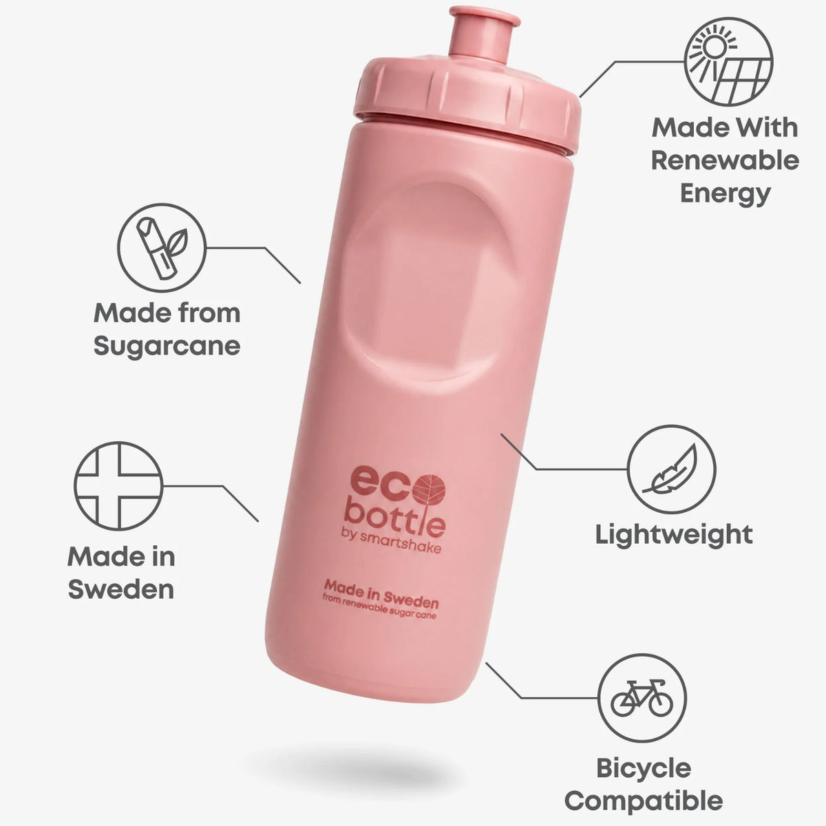 SmartShake EcoBottle Squeeze Burnt Pink