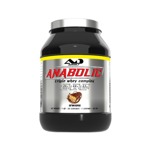 Proteinpulver i burk med snickerssmak