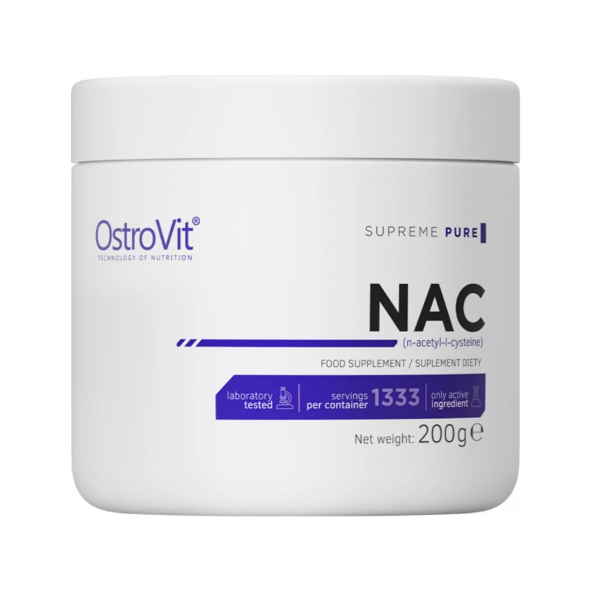 Tillskottsburk med vitt lock, OstroVit NAC-etikett