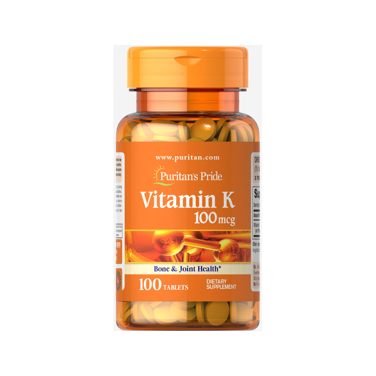 Puritan's Pride Vitamin K 100 mcg, flaska med 100 tabletter