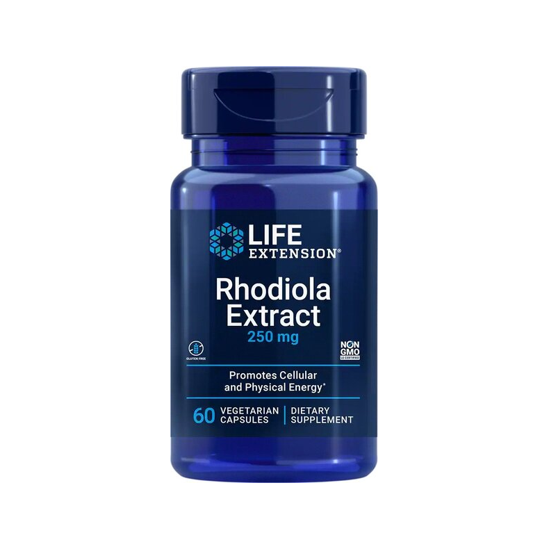 Rhodiolaextrakt 250 mg kapselburk, blå, 60 kapslar