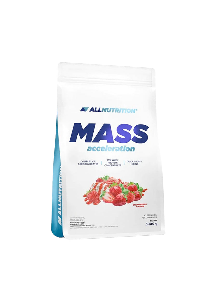 Allnutrition Mass Acceleration 3000g Strawberry Framsida