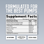 Vit kosttillskottburk Pump Dust med Supplement Facts och ingredienslista