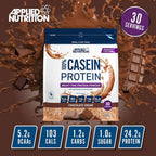 Kaseinproteinpåse med Chocolate Cream-smak, näringsrutor i botten