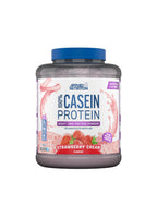 Applied Nutrition kaseintillskott i burk, smak Strawberry Cream, blått lock