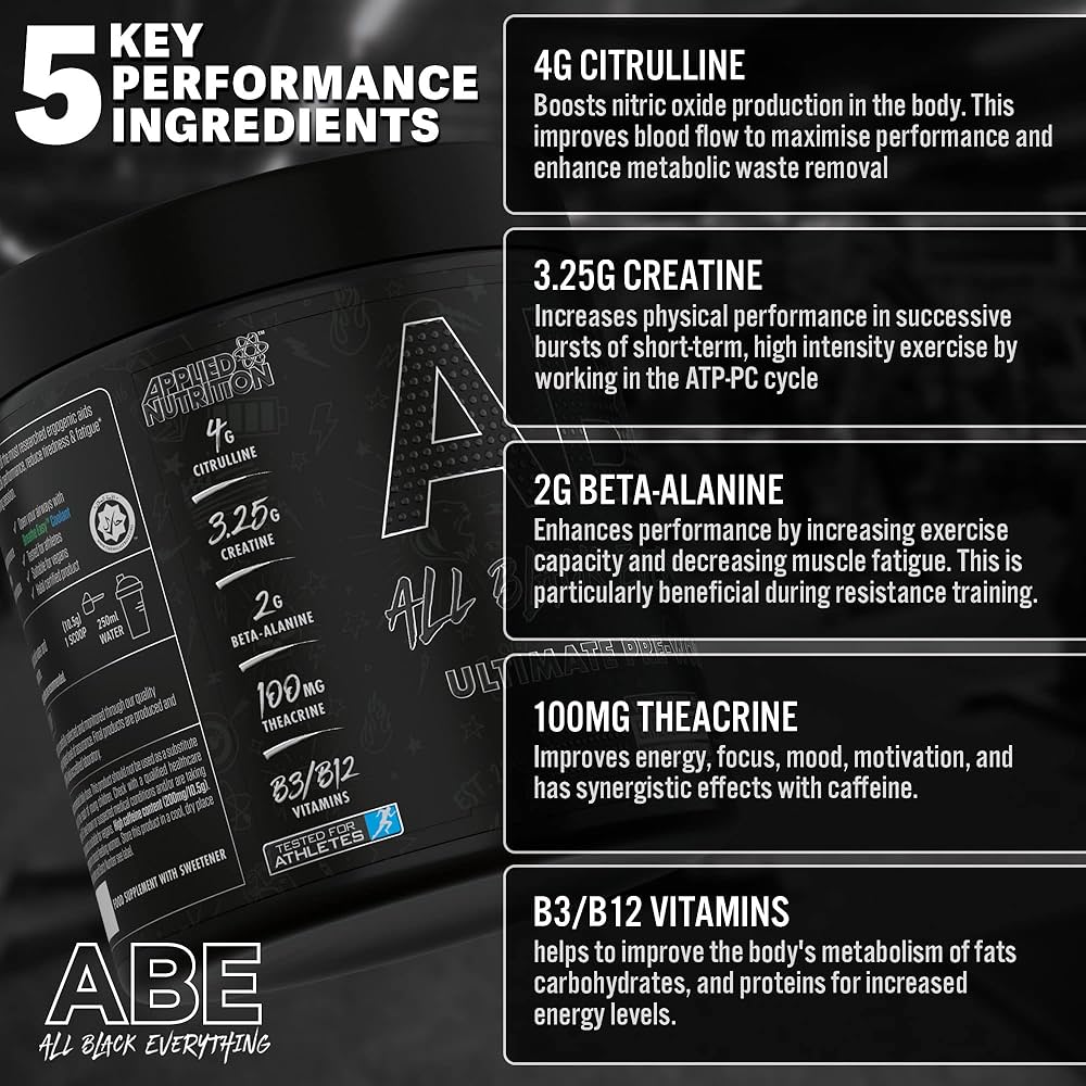 Applied Nutrition ABE All Black Everything PWO 375g Innehåll