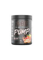 Proteinpulverburk ABE Pump med Red Hawaiian-etikett, svart behållare
