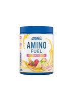 Applied Nutrition Amino Fuel-burk med gul etikett och Fruit Salad-variantext