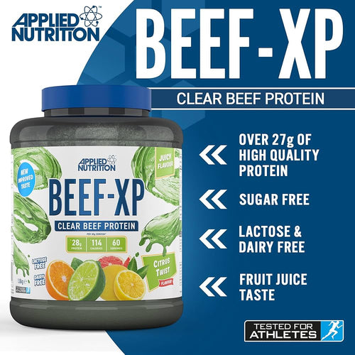 Beef-XP clear beef protein-burk med blå lock, citrus-smak