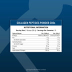 Collagen Peptides 300 g, näringsinformation på burkens etikett (Applied Nutrition)