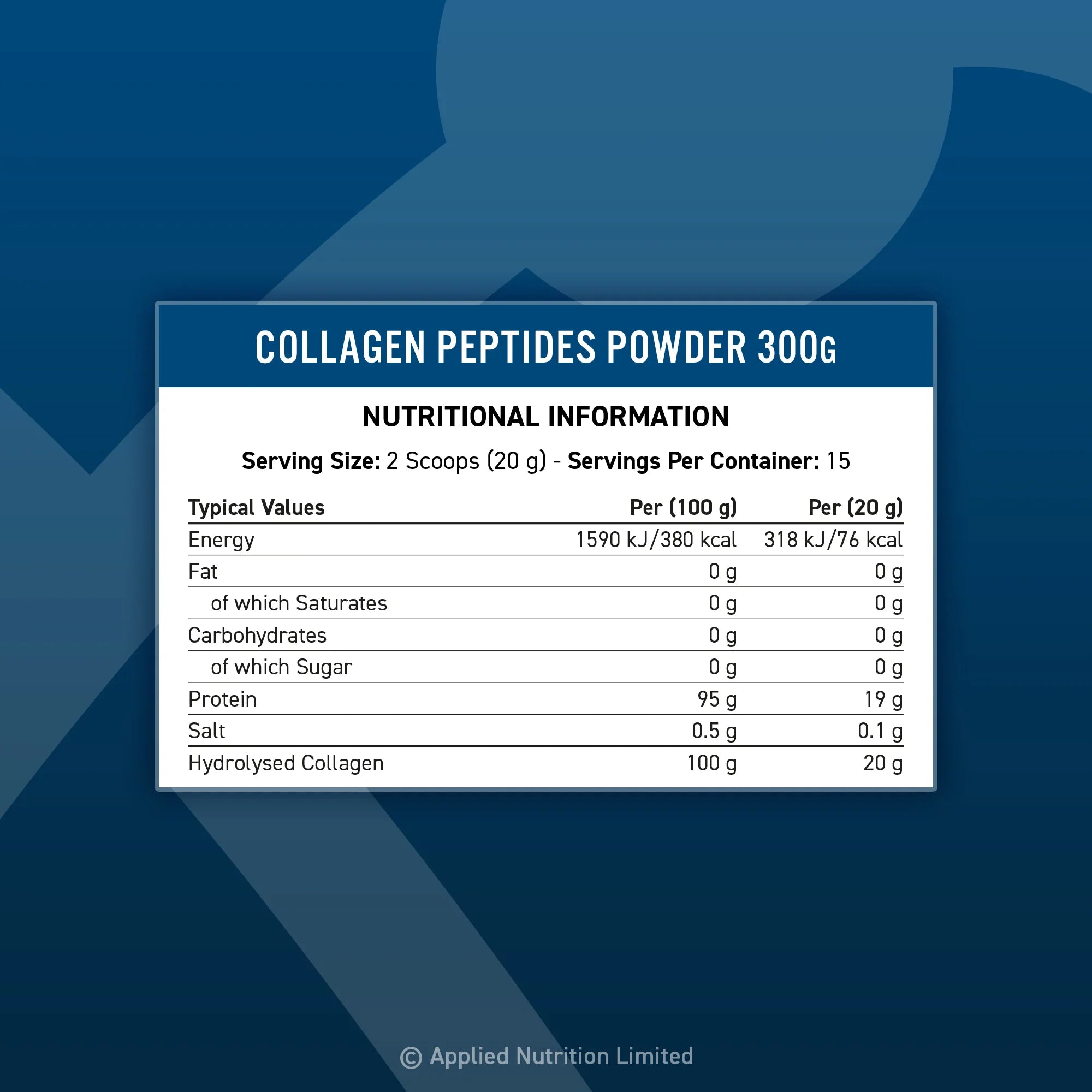 Applied Nutrition Collagen Peptides 300g Unflavoured innehåll