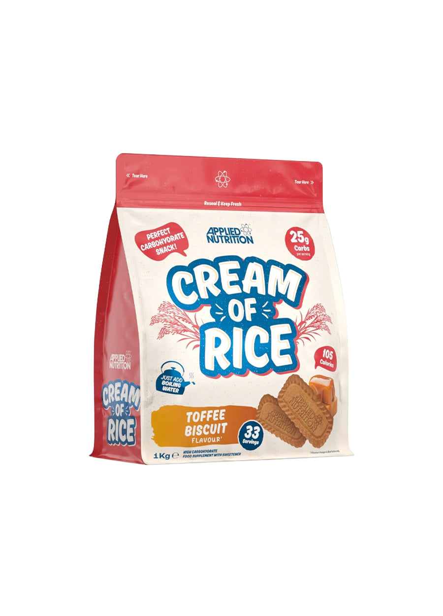 Applied Nutrition Cream of Rice 1000g Toffee Biscuit framsida