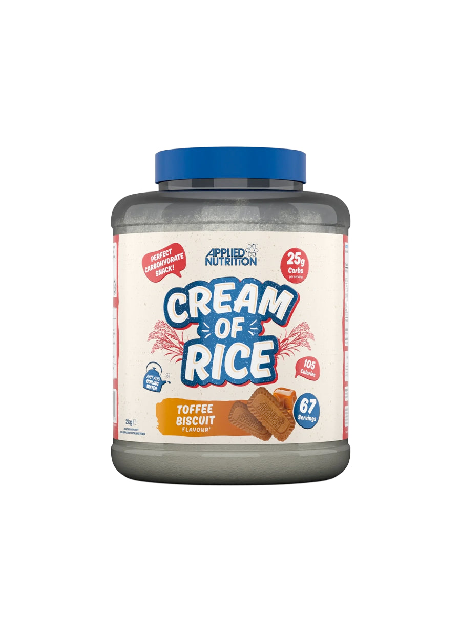 Applied Nutrition Cream of Rice 2000g Toffee Biscuit framsida