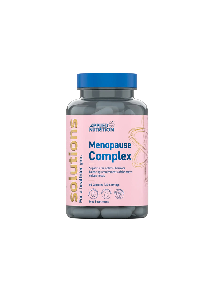 Applied Nutrition Menopause Complex kosttillskott i kapselflaska med blått lock