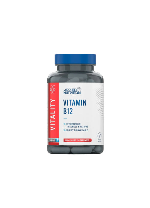 Applied Nutrition Vitamin B12-kapslar i burk med blått lock, 90 kapslar
