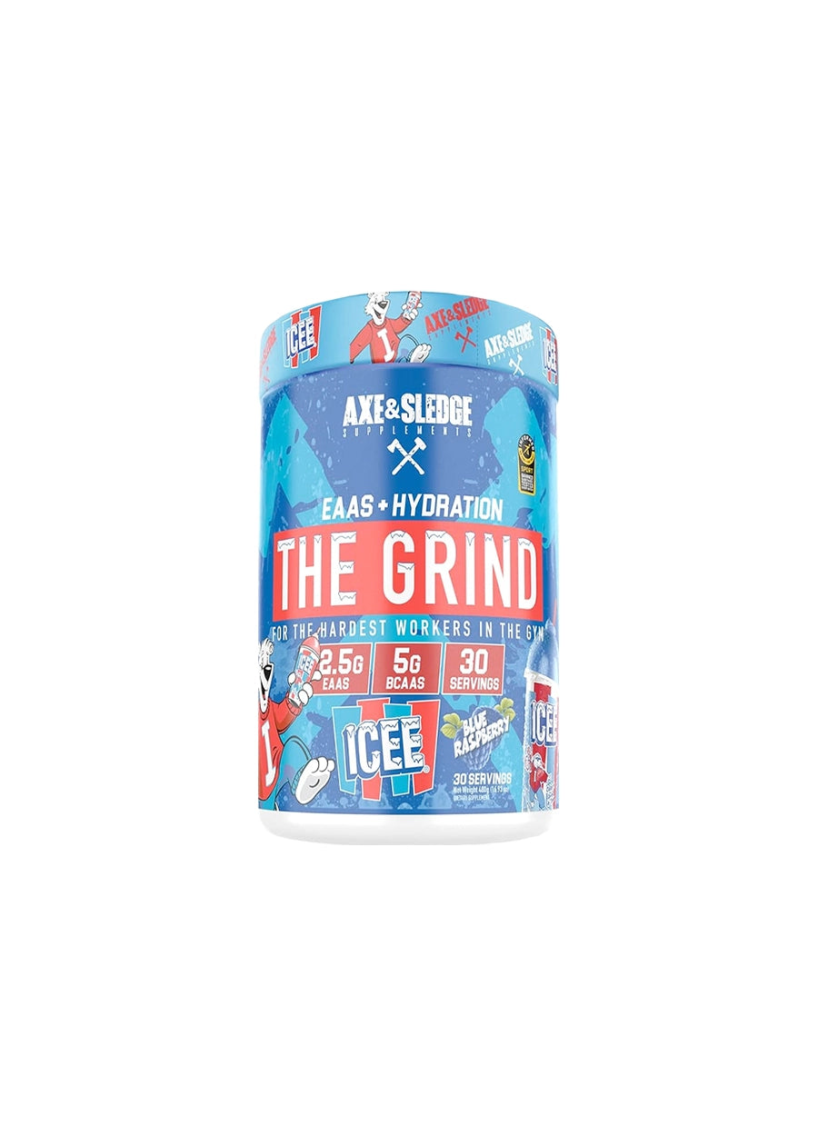 Axe & Sledge The Grind EAA + BCAA 501g ICEE Blue Raspberry Framsida