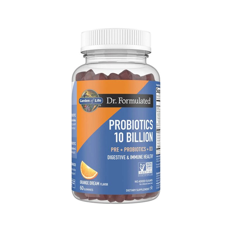 Probiotika-tuggummi i burk Garden of Life Dr. Formulated, smak Orange Dream