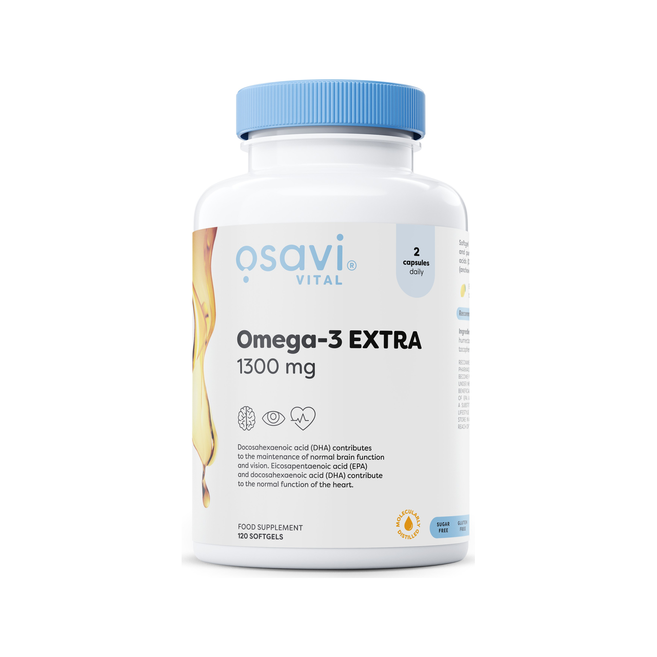Omega-3 Extra Molecularly Distilled, 1300mg (Lemon) - 120 softgels