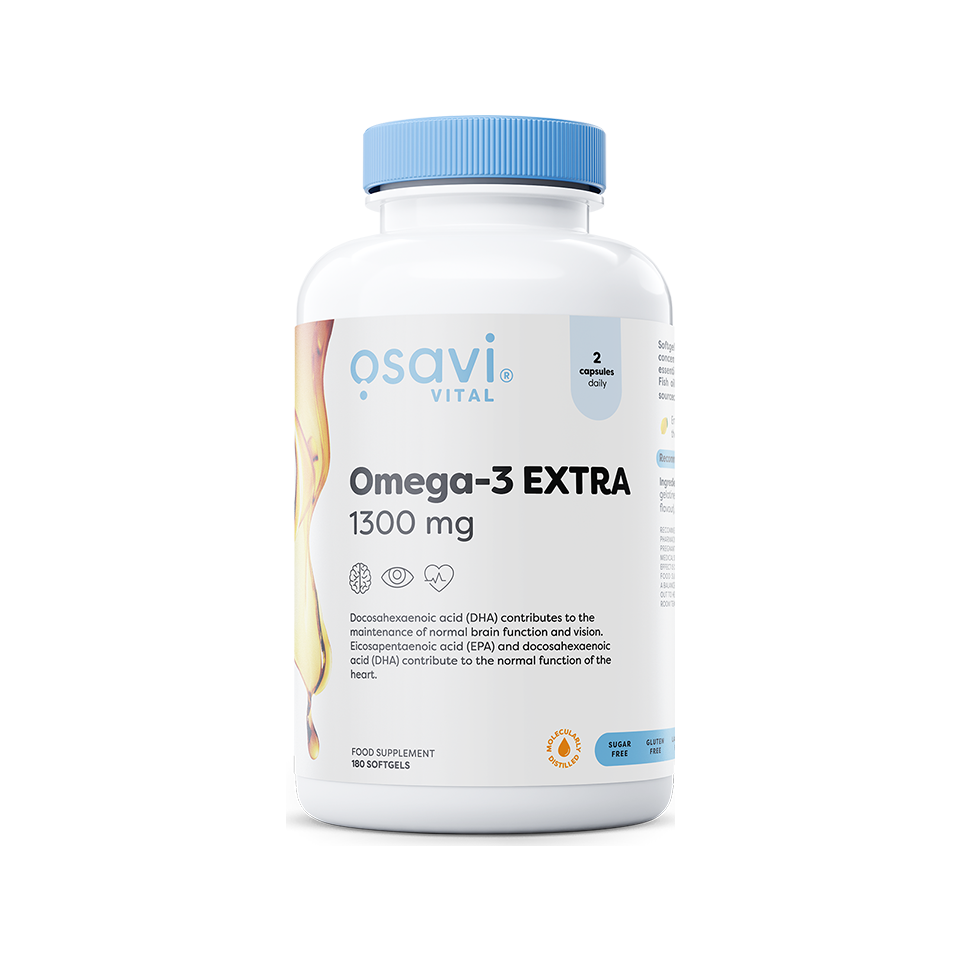 Omega-3 Extra Molecularly Distilled, 1300mg (Lemon) - 180 softgels
