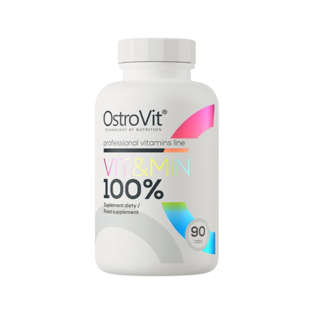 OstroVit Vit&Min 100% vitamintillskott i burk med lock, 90 tabletter