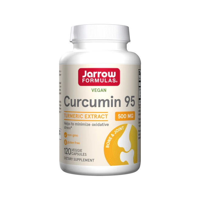 Jarrow Formulas Curcumin 95, 500 mg, kapselburk med veganetikett